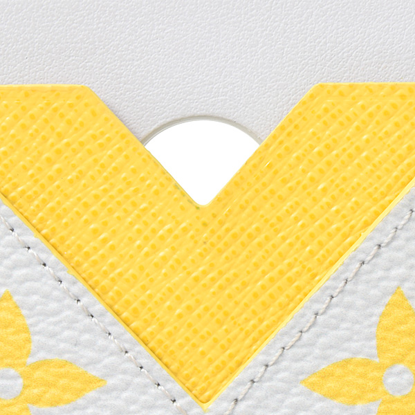 ルイヴィトン カードケース メンズ ポルトカルト マグネット iPhone マグセーフ モノグラムグロウ ライトグレー×イエロー Louis Vuitton M15033 中古