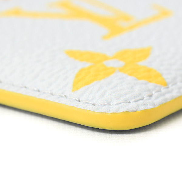 ルイヴィトン カードケース メンズ ポルトカルト マグネット iPhone マグセーフ モノグラムグロウ ライトグレー×イエロー Louis Vuitton M15033 中古