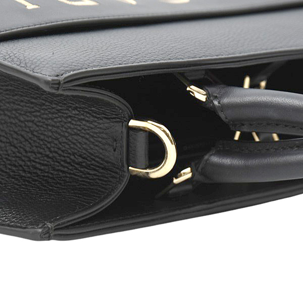 ブルガリ バッグ レディース ロゴ入り 2WAYショルダーバッグ ハンドバッグ レザー ブラック BVLGARI 292516 中古