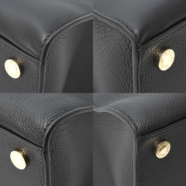 ブルガリ バッグ レディース ロゴ入り 2WAYショルダーバッグ ハンドバッグ レザー ブラック BVLGARI 292516 中古