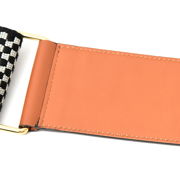 フェンディ ストラップ レディース ロゴ ショルダーストラップ ブラック ブラウン キャンバス カーフ FENDI 8AV156 中古