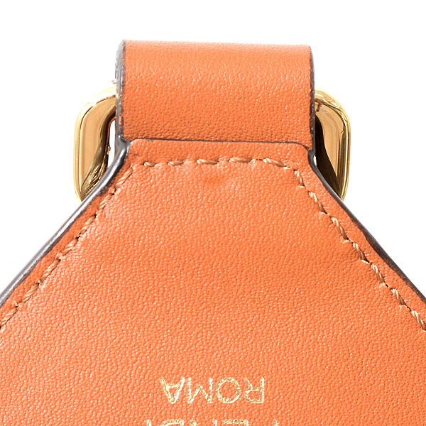 フェンディ ストラップ レディース ロゴ ショルダーストラップ ブラック ブラウン キャンバス カーフ FENDI 8AV156 中古