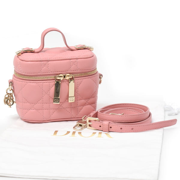 クリスチャンディオール バッグ レディディオール マイクロヴァニティ ショルダーバッグ ラムスキン Christian Dior 中古