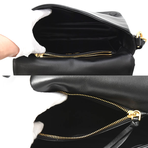 ミュウミュウ バッグ レディース キルティング チェーンバッグ ショルダー ナッパレザー NERO MIUMIU 5BD213 中古