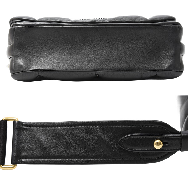 ミュウミュウ バッグ レディース キルティング チェーンバッグ ショルダー ナッパレザー NERO MIUMIU 5BD213 中古