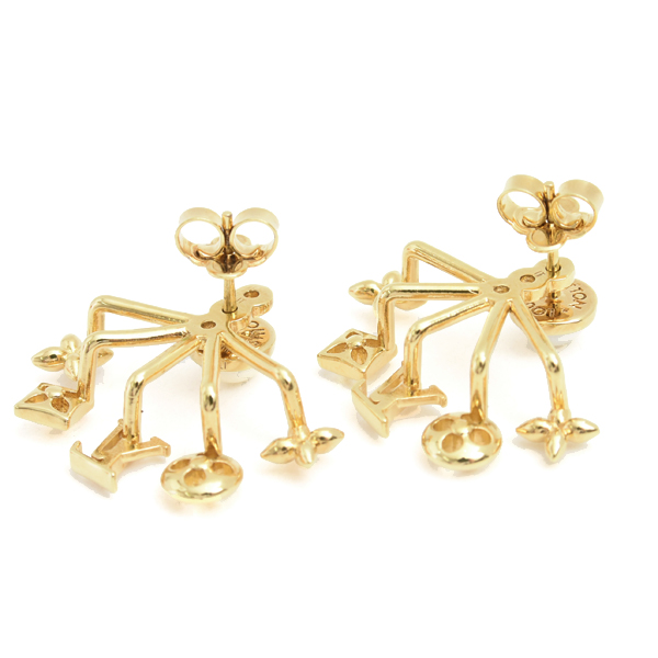 ルイヴィトン ピアス ブックルドレイユ クルーザー メタル フェイクパール ゴールド M00601 Louis Vuitton 中古