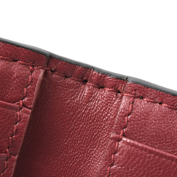 クリスチャンディオール ブランド小物 レディース 2つ折りカードケース ビー カーフ ボルドー Christian Dior 中古