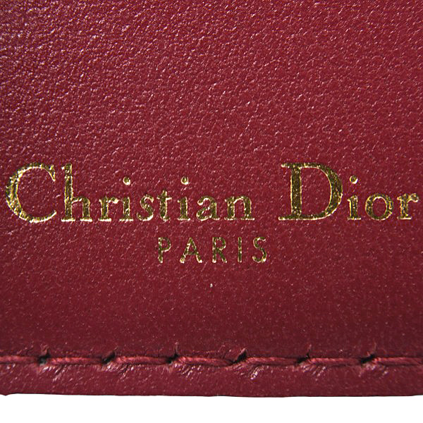 クリスチャンディオール ブランド小物 レディース 2つ折りカードケース ビー カーフ ボルドー Christian Dior 中古