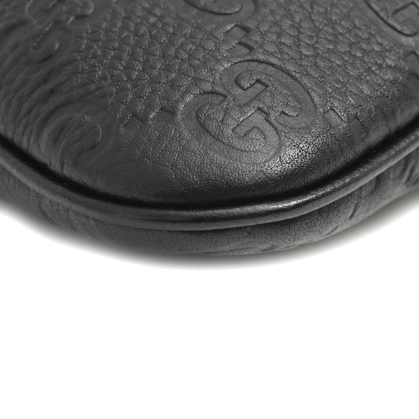 グッチ バッグ レディース GGエンブレム チェーンハンドバッグ ショルダーバッグ 2WAY ブラック グレインレザー 815277 中古j