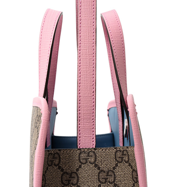 グッチ バッグ キッズ レディース トートバッグ チルドレンズ ヒグチユウココラボ ラビット GGスプリーム ベージュ×ピンク PVC GUCCI 630542 中古