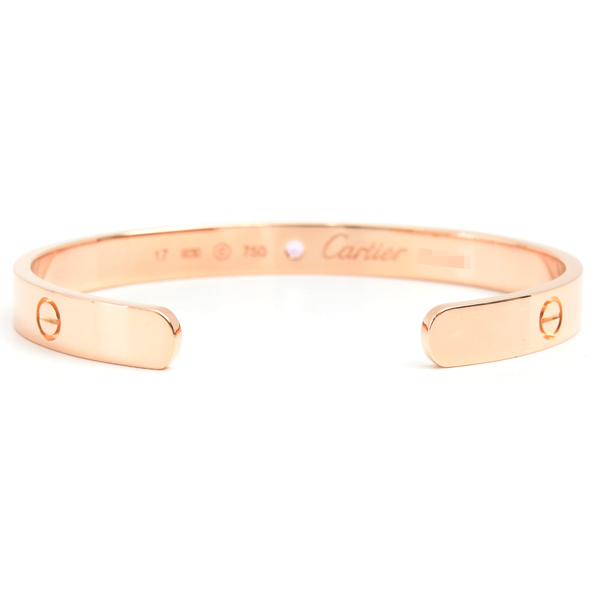カルティエ ブレス レディース ラブ オープン バングル ブレス 1Pピンクサファイア 17サイズ ピンクゴールド Cartier 750PG 中古