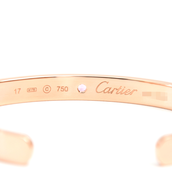 カルティエ ブレス レディース ラブ オープン バングル ブレス 1Pピンクサファイア 17サイズ ピンクゴールド Cartier 750PG 中古
