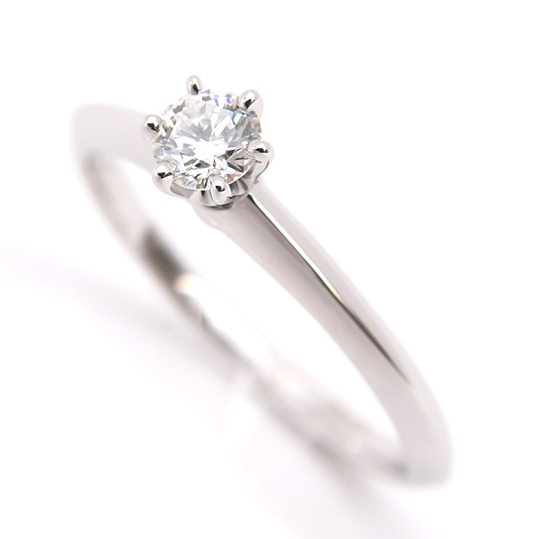 ティファニー 指輪 レディース ダイヤ ソリティア リング 13号 D0.23ct 立爪 プラチナ PT950 TIFFANY 中古
