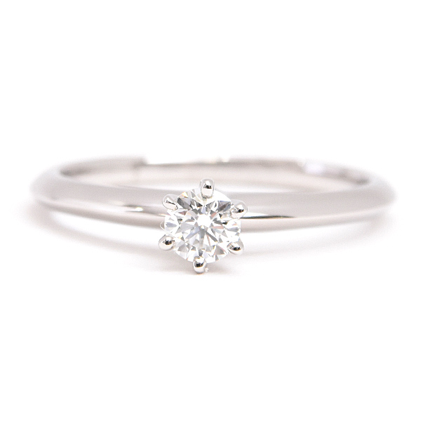 ティファニー 指輪 レディース ダイヤ ソリティア リング 13号 D0.23ct 立爪 プラチナ PT950 TIFFANY 中古