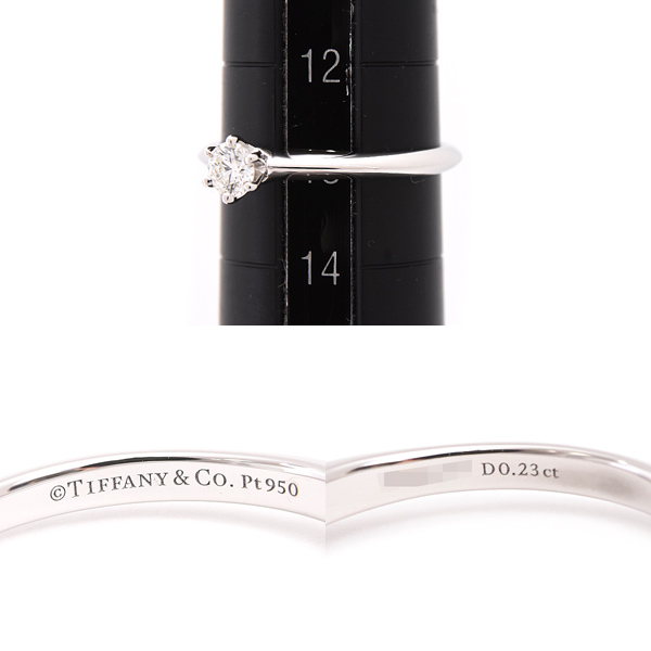 ティファニー 指輪 レディース ダイヤ ソリティア リング 13号 D0.23ct 立爪 プラチナ PT950 TIFFANY 中古