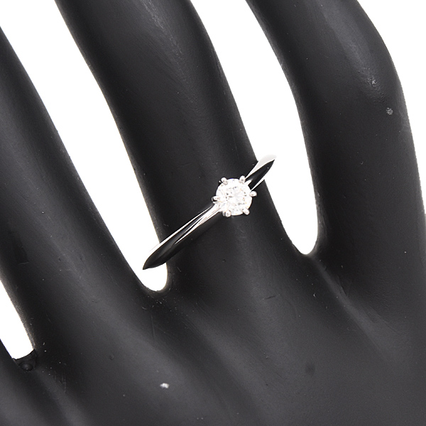 ティファニー 指輪 レディース ダイヤ ソリティア リング 13号 D0.23ct 立爪 プラチナ PT950 TIFFANY 中古