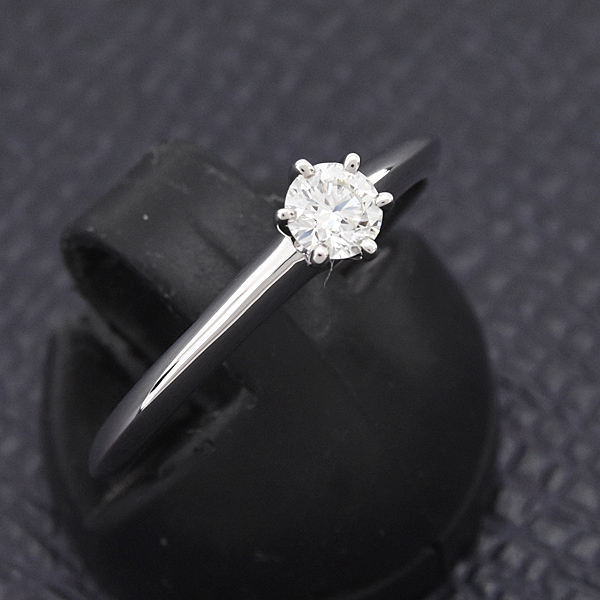 ティファニー 指輪 レディース ダイヤ ソリティア リング 13号 D0.23ct 立爪 プラチナ PT950 TIFFANY 中古