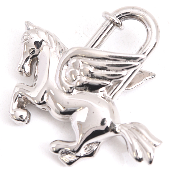 エルメス 小物 レディース ペガサス カデナ バッグチャーム シルバー HERMES メタル 中古