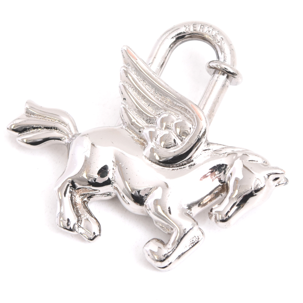 エルメス 小物 レディース ペガサス カデナ バッグチャーム シルバー HERMES メタル 中古
