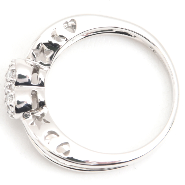 ポンテヴェキオ 指輪 レディース ハートモチーフ パヴェダイヤ リング D0.20ct 12号 ホワイトゴールド Ponte Vecchio K18WG 中古