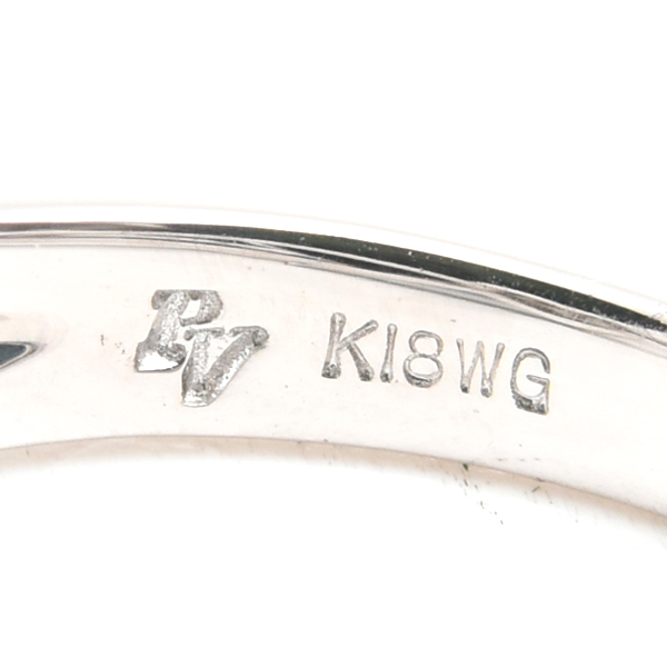 ポンテヴェキオ 指輪 レディース ハートモチーフ パヴェダイヤ リング D0.20ct 12号 ホワイトゴールド Ponte Vecchio K18WG 中古