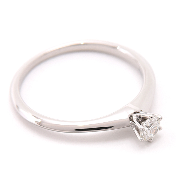 ティファニー 指輪 レディース ダイヤ ソリティア リング 15号 D0.21ct 立爪 H-VS1-EX プラチナ PT950 TIFFANY 中古