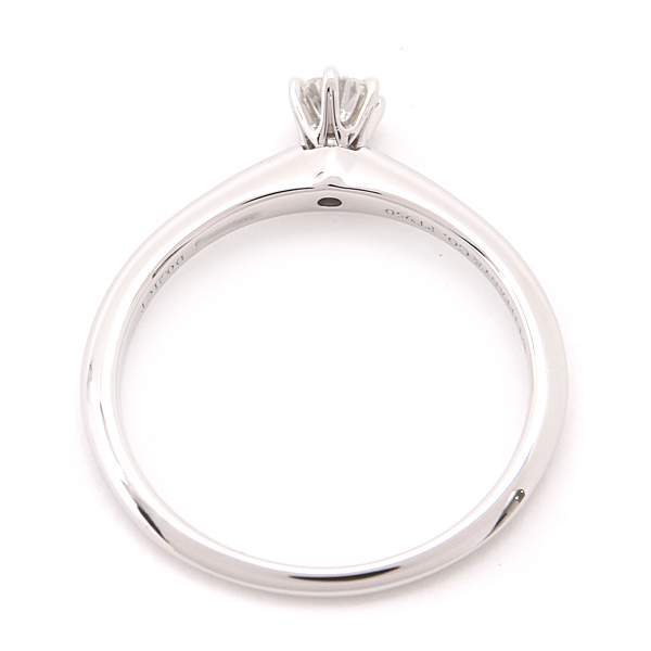 ティファニー 指輪 レディース ダイヤ ソリティア リング 15号 D0.21ct 立爪 H-VS1-EX プラチナ PT950 TIFFANY 中古