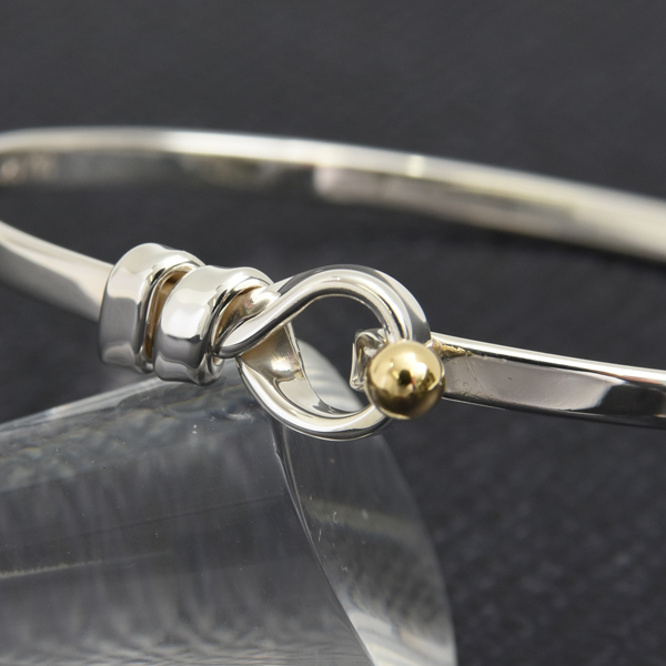 ティファニー バングル レディース フック&アイ バングル シルバー ゴールド TIFFANY SV925×750YG 中古