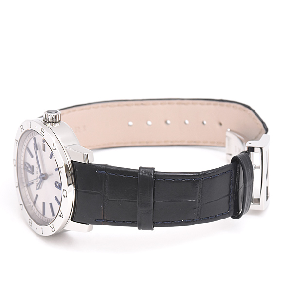 ブルガリ 時計 メンズ ブルガリブルガリ ソロテンポ 自動巻 シルバー文字盤  裏スケ ステンレス SS BVLGARI BB39C6SLD 中古