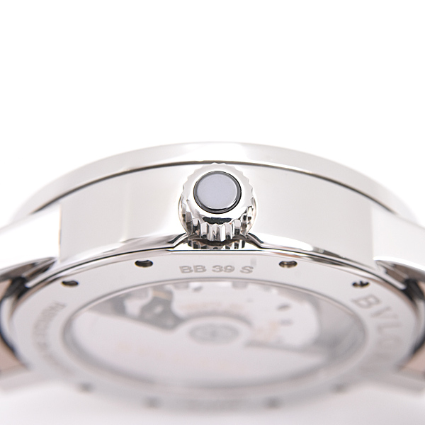 ブルガリ 時計 メンズ ブルガリブルガリ ソロテンポ 自動巻 シルバー文字盤  裏スケ ステンレス SS BVLGARI BB39C6SLD 中古