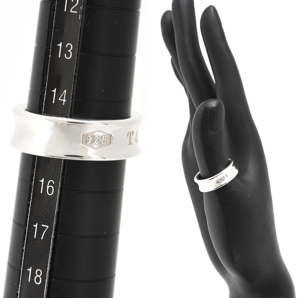 ティファニー 指輪 メンズ 1837 リング 実測15号 幅6.8mm スターリングシルバー TIFFANY SV925 Ag925 中古