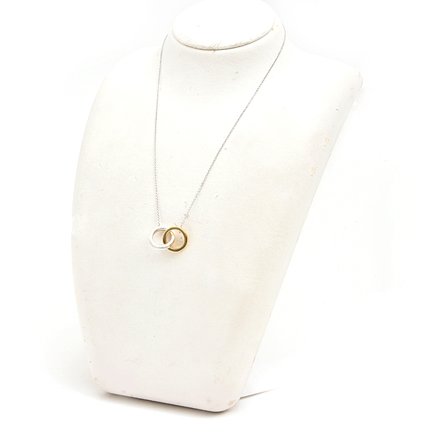 ティファニー ネックレス レディース 1837 インターロッキング サークル ペンダント シルバー イエローゴールド TIFFANY SV925×750YG 中古