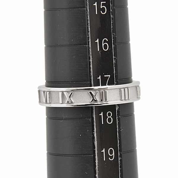 ティファニー 指輪 メンズ アトラス リング 17号強程度 幅4mm ホワイトゴールド TIFFANY 750WG K18 中古