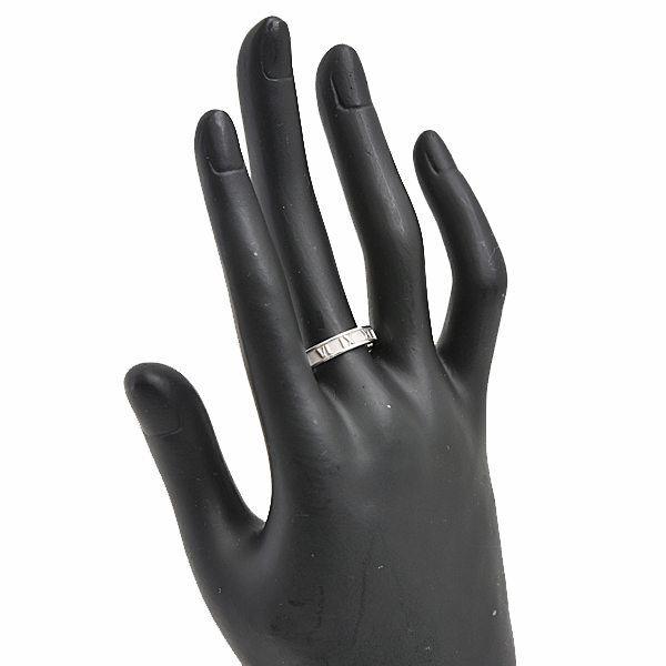 ティファニー 指輪 メンズ アトラス リング 17号強程度 幅4mm ホワイトゴールド TIFFANY 750WG K18 中古