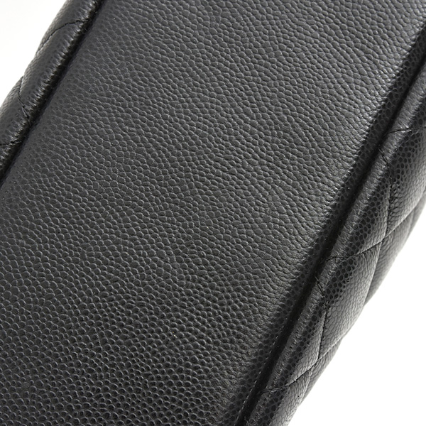 シャネル バッグ レディース マトラッセ コスメポーチ キャビアスキン ランダム ブラック CHANEL A80910 中古