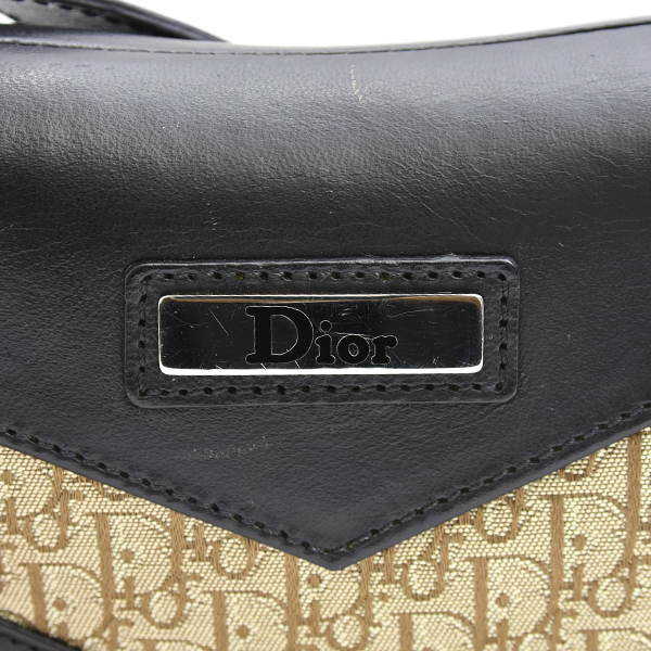クリスチャンディオール バッグ ユニセックス トロッター ショルダーバッグ キャンバス ブラック×ブラウン Christian Dior 中古