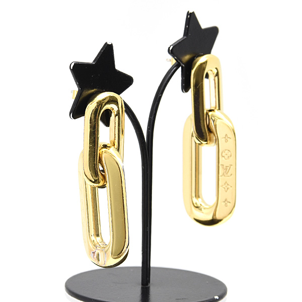 ルイヴィトン ピアス レディース ブックドレイユ ドゥーブル2マイヨン PM ゴールド GP Louis Vuitton MP2990 中古