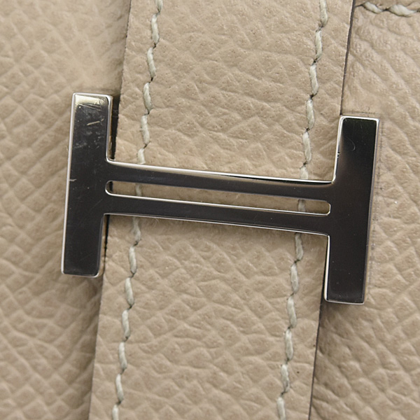 エルメス 財布 レディース ベアンミニ X刻 二つ折り コンパクトウォレット ヴォーエプソン トレンチ ベージュ系 HERMES 中古