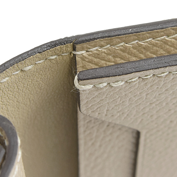 エルメス 財布 レディース ベアンミニ X刻 二つ折り コンパクトウォレット ヴォーエプソン トレンチ ベージュ系 HERMES 中古