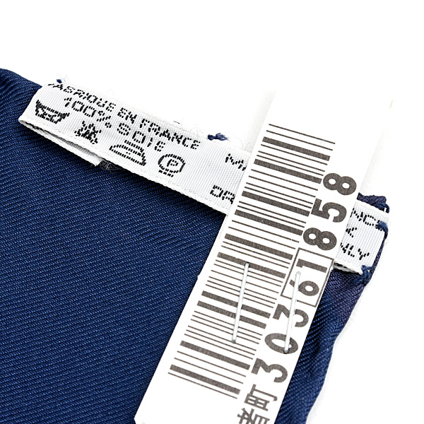 エルメス スカーフ レディース カレ90 BRIDES DE GALA 式典用馬勒 馬具 大判 シルク ネイビー×ホワイト HERMES 中古