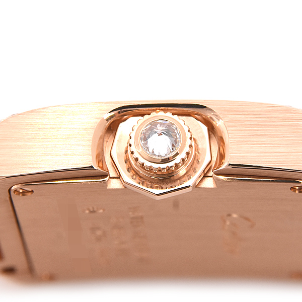 カルティエ 時計 レディース タンクアングレーズSM 2重ダイヤベゼル ピンクゴールド 750PG 電池式 Cartier WT100002 中古