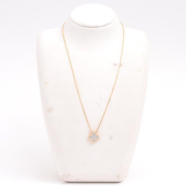 ヴァンクリーフ&アーペル ネックレス レディース ヴィンテージアルハンブラ ホワイトシェル ネックレス イエローゴールド Van Cleef & Arpels 750YG 中古