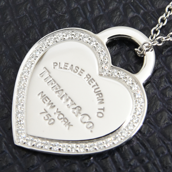 ティファニー ネックレス レディース リターントゥティファニー ハート ダイヤ ネックレス ホワイトゴールド TIFFANY 750WG 中古