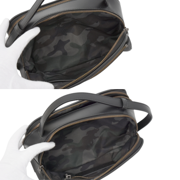 ハンティングワールド バッグ メンズ セカンドバッグ クラッチバッグ ポーチ レザー ブラック HUNTING WORLD 中古