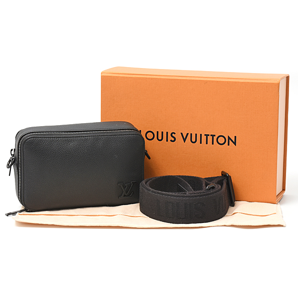 ルイヴィトン バッグ メンズ レディース LV アエログラム アルファ ウェアラブル ウォレット ショルダーバッグ ノワール M59161 Louis Vuitton 中古