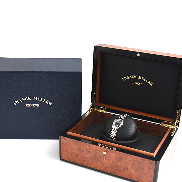 フランクミュラー 時計 レディース トノーカーベックス インターミディエ ブラック文字盤 電池式 ステンレス FRANCK MULLER 2252QZ SS 中古