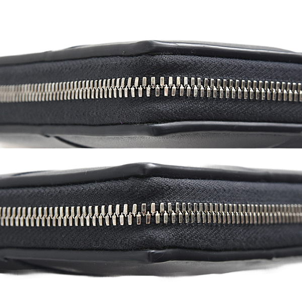 ボッテガヴェネタ 財布 メンズ カセット マキシイントレチャート ラウンドファスナー長財布 レザー ダークネイビー BOTTEGA VENETA 814649 VBWD5 中古