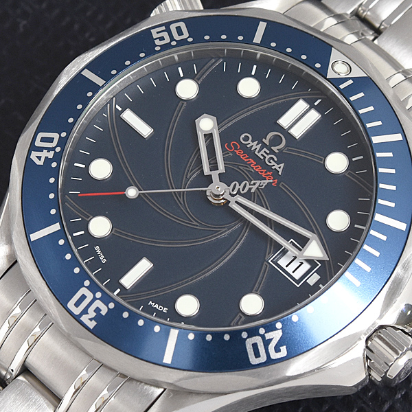 オメガ 時計 メンズ シーマスター300 007 ジェームズボンド 世界限定10007本 自動巻 ブルー文字盤 ステンレス SS OMEGA 2226.80.00 中古