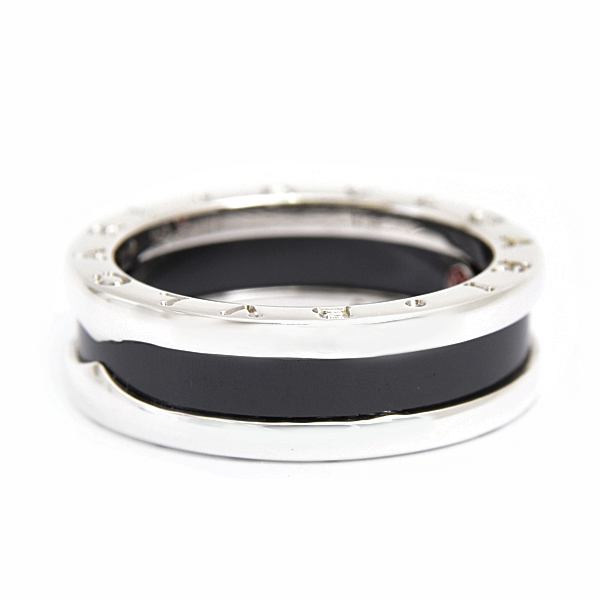 ブルガリ 指輪 メンズ ビー ゼロワン セーブ ザ チルドレン リング 刻印56 実測15号強 Ag925 セラミック シルバー BVLGARI B-ZERO1 中古