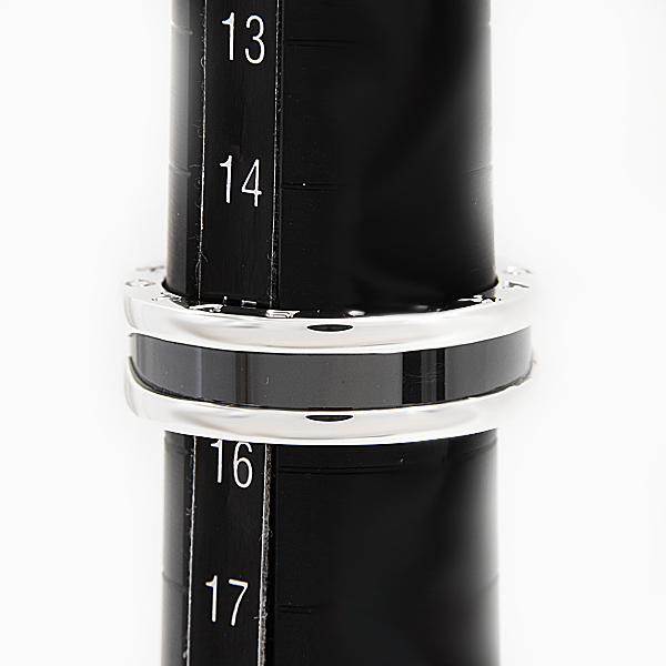 ブルガリ 指輪 メンズ ビー ゼロワン セーブ ザ チルドレン リング 刻印56 実測15号強 Ag925 セラミック シルバー BVLGARI B-ZERO1 中古